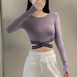 Long-sleeve Crisscross Crop Sports Top