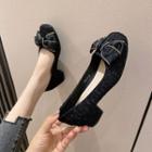 Block-heel Bow Accent Shoes