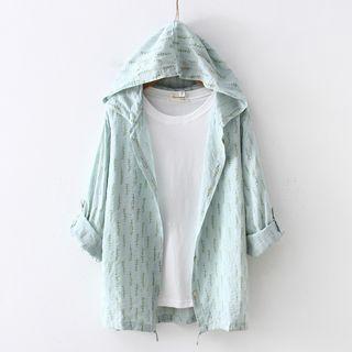 Printed Hooded Blouse