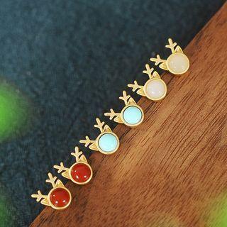 Deer Agate Sterling Silver Earring