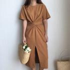 Knot Detail Short Sleeve Dress