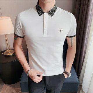 Short-sleeve Bee Embroidered Polo Shirt