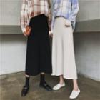 High-waist Knit Midi A-line Skirt
