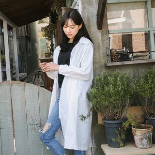 Hood Lettering Zip-up Coat