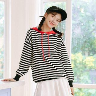 Striped Hoodie Black - One Size