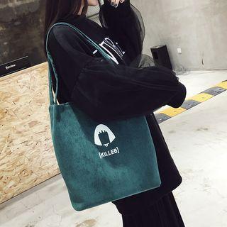 Printed Corduroy Tote Bag