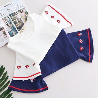 Fan Embroidered Short-sleeve T-shirt