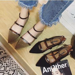 Pointed Back Zip Flats