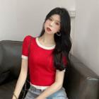 Color-block Crewneck Short-sleeve T-shirt