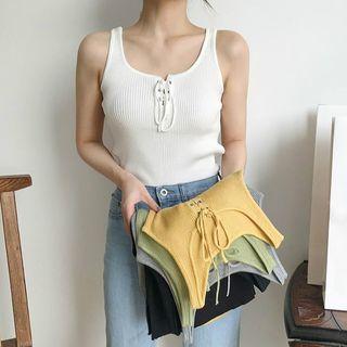Lace-up Slim-fit Tank Top