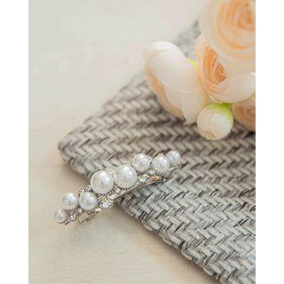 Faux-pearl Cluster Hair Barrette