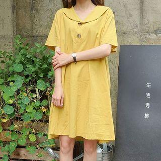 Button-front Shift Dress