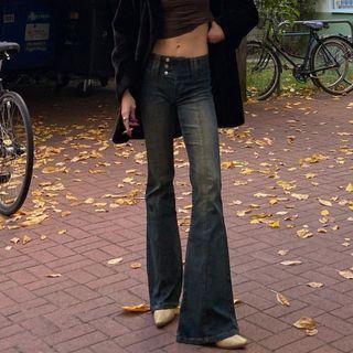 Middle Waist Boot Cut Jeans