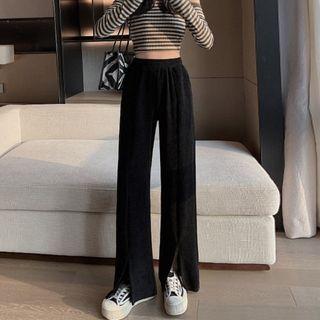 Front-slit Bootcut Pants (various Designs)