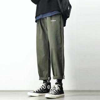 High-waist Lettering Straight Cut Pants