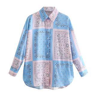 Two-tone Print Shirt
