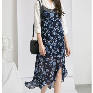 Chiffon Floral Print Strappy Dress