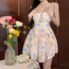Floral Lace Mini Corset Dress