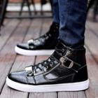 Side Zip High Top Lace Up Sneakers