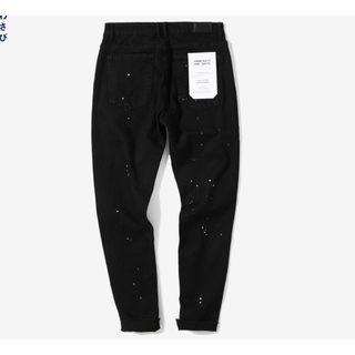 Distressed Slim-fit Splash Pants