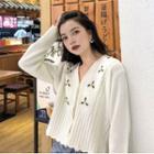 Flower-accent Cardigan