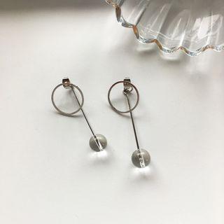 Hoop Bead Drop Earring 1 Pair - Ear Studs - One Size