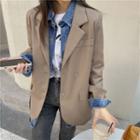 Double Breasted Blazer Coffee - One Size