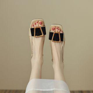Low Heel Buckled Sandals