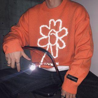 Reflective Floral Sweater