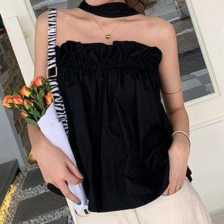 Halter Frill Trim Tank Top
