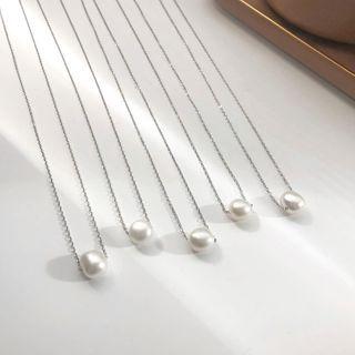 Faux Pearl Pendant Sterling Silver Necklace 1 Pc - Faux Pearl Pendant Sterling Silver Necklace - Silver - One Size