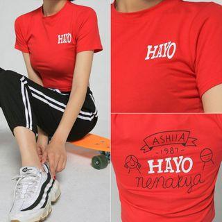 Letter-printed Slim Cropped T-shirt