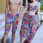 Printed Bikini / Beach Shorts / Scarf