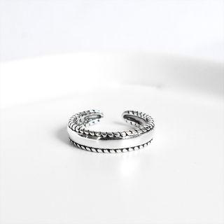 Retro 925 Sterling Silver Open Ring Silver - One Size