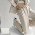 Lettering-waistline Wide-leg Sweatpants