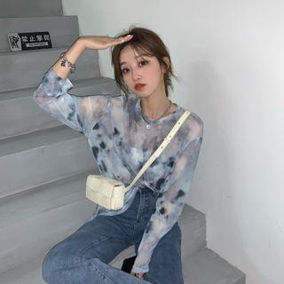 Long-sleeve Tie Dye Cover Up