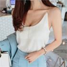 Inset Necklace Satin Camisole Top