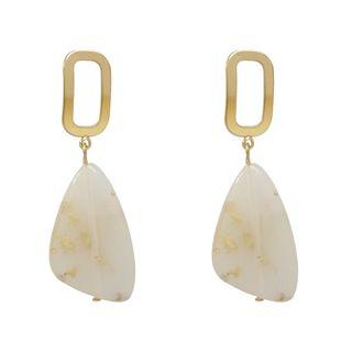 Irregular Resin Disc Dangle Earring