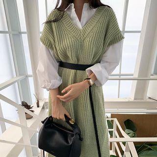 Plain Shirt / Sweater Vest Dress