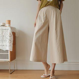 Pleated A-line Wide-leg Pants