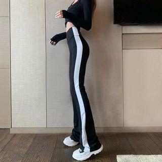 High-waist Color Block Striped Pants