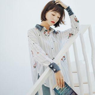 Striped Floral Blouse