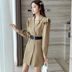Double Breasted Mini A-line Coat Dress