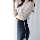 Set: Sheer Shirt + Pencil Skirt