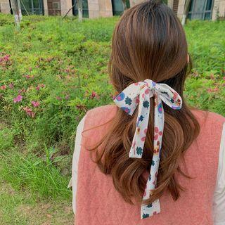 Floral Print Hair Tie White & Pink & Blue - One Size
