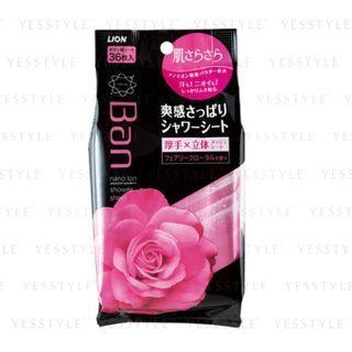 Lion - Ban Nano Ion Adsorption Powder In Shower Sheet (fairy Floral) 36 Pcs