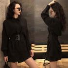 Buckle Detail Long Shirt Black - One Size