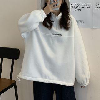 Half-zip Letter Hoodie