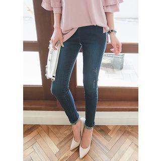 Plus Size Band-waist Stretch Skinny Jeans