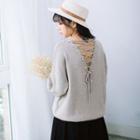 Loose-fit Sweater Knitted Strappy Plain Knit